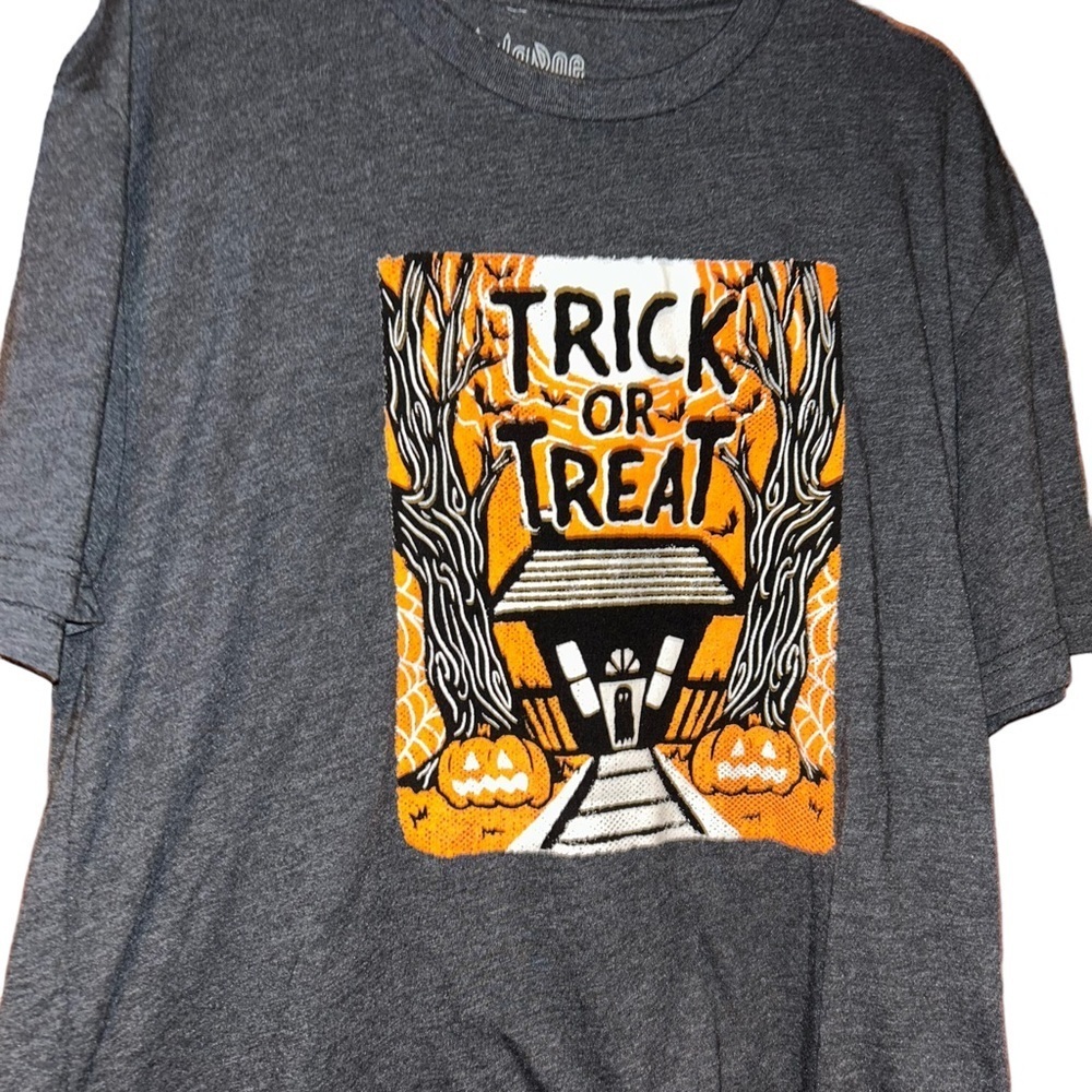 New LuLaRoe Rocker T Halloween Trick or Treat size large 12/14 glow in dark top